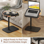 Sofa Couch Arm Table Tv Tray Small Bed Stand C Shaped Side End Tables for Living Room, Bedroom, Bedside Black