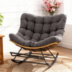 Egg Chair Wicker Outdoor Chairs, Oversized Patio Lounger Chair with Water Resistant PE Rattan, Adjustable Footstool, and Cushioned Comfort for Porch Garden Living Room Chrismas,Dark Grey