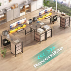 U Shaped Computer Desk, Reversible L Shaped Home Office Desk with Drawers, Monitor Stand, LED Lights, Corner Gamer Desk Table with Power Outlets & USB Ports, Grey