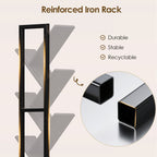 7 Tier Double Sided Rotating Tree Book Shelf, Floor Standing Wood Bookshelf with Adjustable Wheels for Narrow Space, with Storage Cabinet for Books/CDs/Magazine, Black