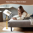 Sofa Couch Arm Table Tv Tray Small Bed Stand C Shaped Side End Tables for Living Room, Bedroom, Marble