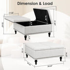 Versatile Lift-Top Ottoman Coffee Table, Multi-Function Storage Bench and Foot Rest in Leather for Living Room or Bedroom, Easy-to-Assemble, White