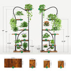 Plant Stand Indoor with Grow Lights - 67" Butterfly-Shaped Metal Shelf, 7-Tier Tall Plant Stands, Ladder-Style Display Rack for Living Room, Patio, or Balcony, 2 Pack