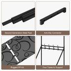3-in-1 Coat Shoe Rack Space-Saving Hall Tree, 5 Tier Shoe Storage with Removable Hooks, Multifunctional Solution，Black