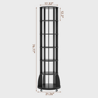 6 Tier Rotating Bookshelf with Locking Casters, 360° Spinning Vertical Bookcase, Revolving Floor Standing Organizer for Small Spaces, Corner, Living Room, Bedroom, Black