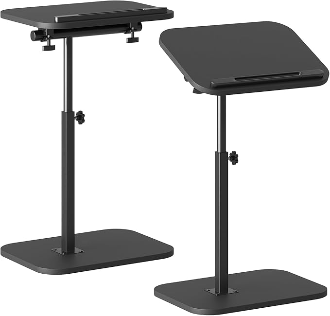 Sofa Couch Arm Table Tv Tray Small Bed Stand C Shaped Side End Tables for Living Room, Bedroom, Bedside Black