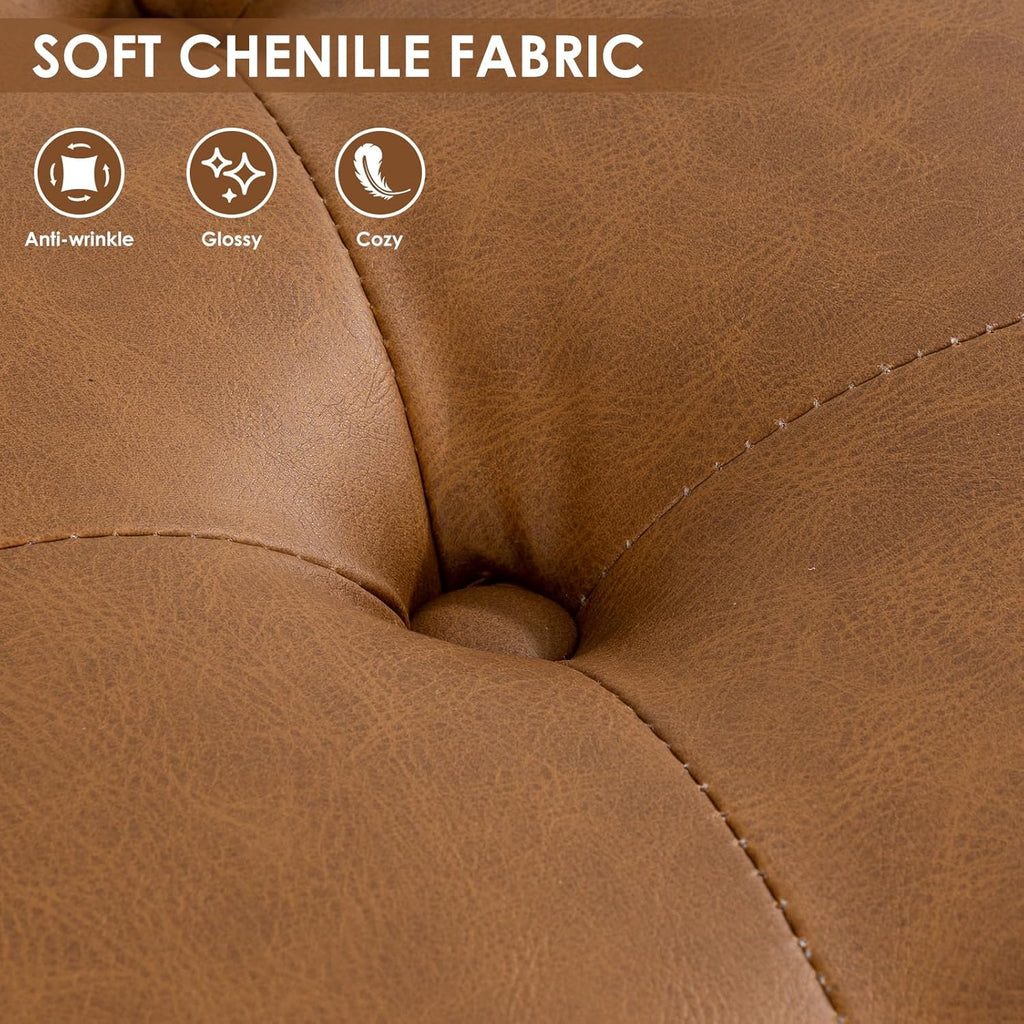 Square Leather Ottoman with Storage, Coffee Table Ottoman with Lift Top, Large Upholstered Footrest Storage, Brown