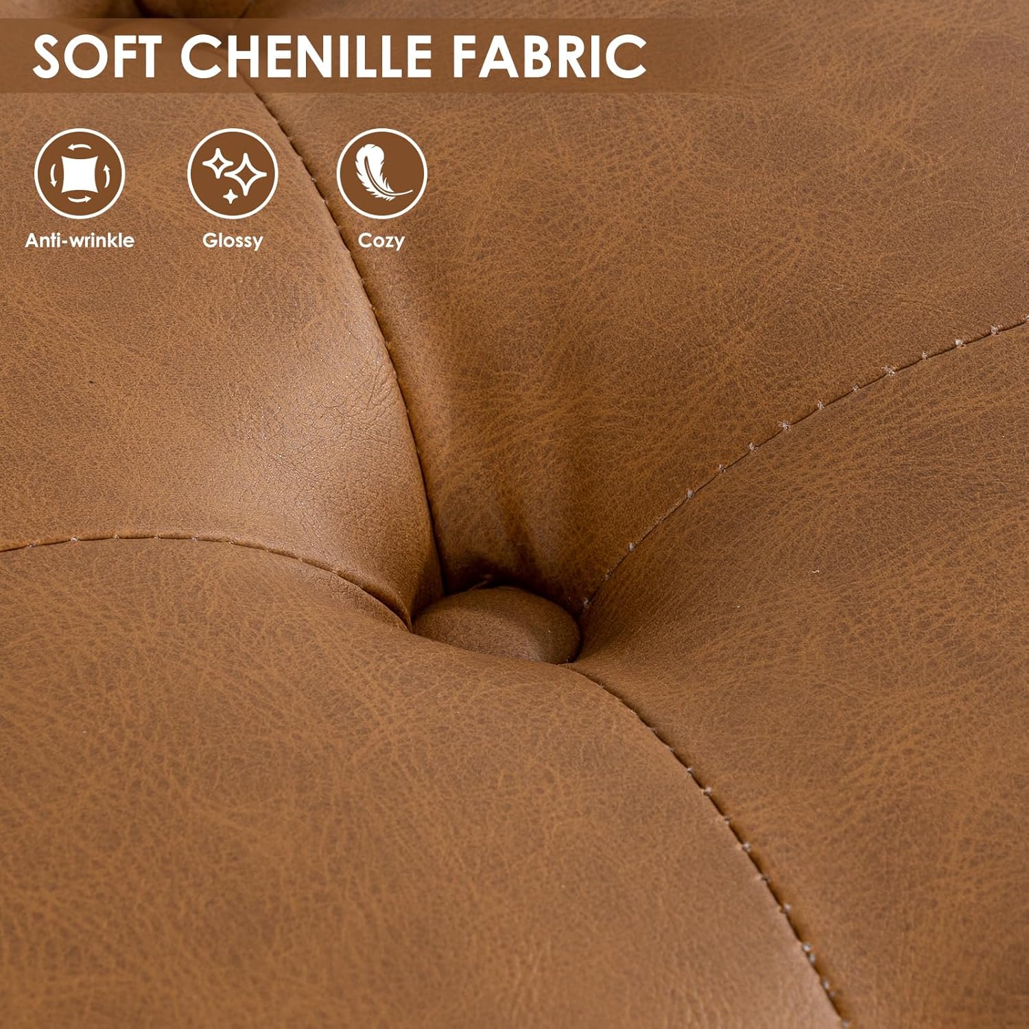 Square Leather Ottoman with Storage, Coffee Table Ottoman with Lift Top, Large Upholstered Footrest Storage, Brown