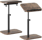 Sofa Couch Arm Table Tv Tray Small Bed Stand C Shaped Side End Tables for Living Room, Bedroom, Bedside Rustic