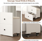 3 in 1 Small Vanity Desk with Mirror and Light, Makeup Vanity Table with Drawers for Small Space, Compact Mini Corner Vanity Set Dressing Table