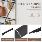 3-in-1 Double Row Coat Shoe Rack Space-Saving Entryway Furniture, Hall Tree with Shoe Storage, Multifunctional Solution, 16 Hooks, Black