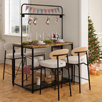 Kitchen Island with Storage, 3-Tier Bakers Rack with Power Outlet, Microwave Stand with 8 Hooks, 1.2" Thickened Tabletop, Large Coffee Bar Table, Vintage Brown, 47"x28"x71"