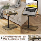 Sofa Couch Arm Table Tv Tray Small Bed Stand C Shaped Side End Tables for Living Room, Bedroom, Grey