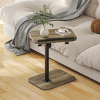 Sofa Couch Arm Table Tv Tray Small Bed Stand C Shaped Side End Tables for Living Room, Bedroom, Grey